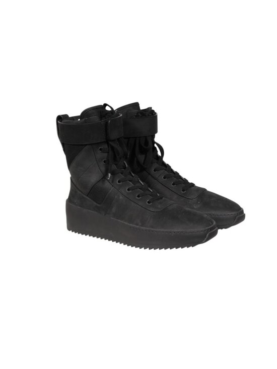 Fear of God Military Sneaker Size IT 42 US 9 Triple Black Suede Nylon High Top main image 6
